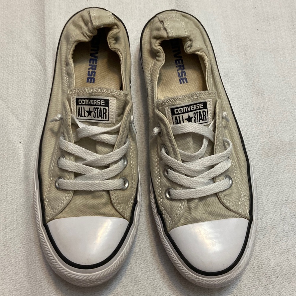 Converse All Stars Womens Slip On Beige Sneakers - Size 8